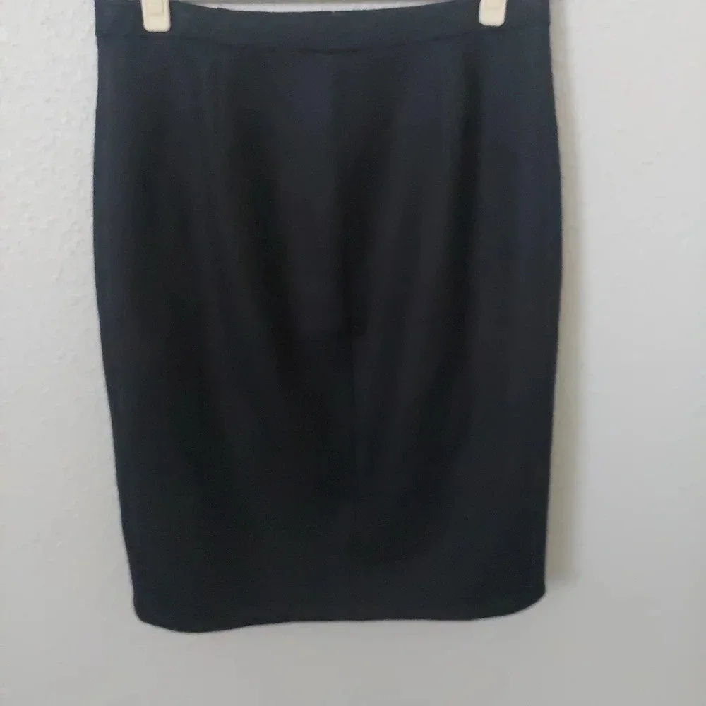 New J.Crew Wool Pencil Skirt Black -Gold Assymmetrical front zipper 12p